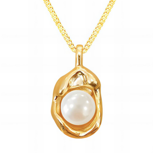 18K gold plated Stainless steel pearl necklace